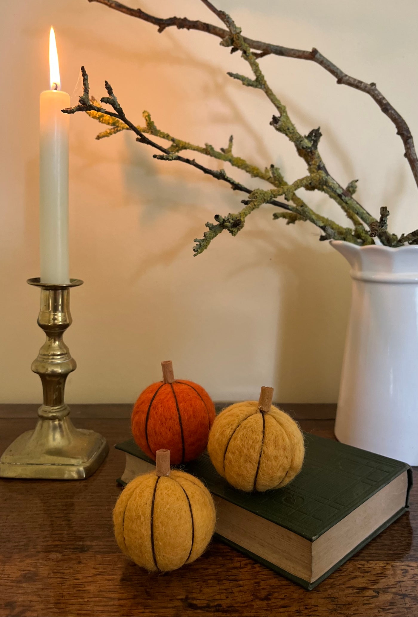 Seasonal Felt Pumpkins (Set of 3)