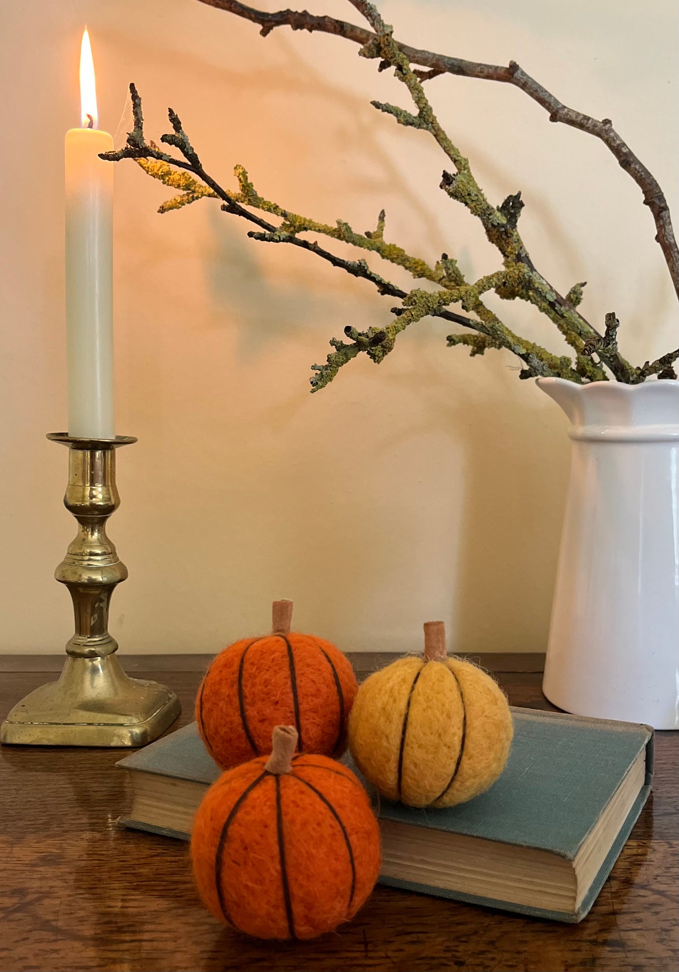 Autumnal Felt Pumpkins (Set of 3)