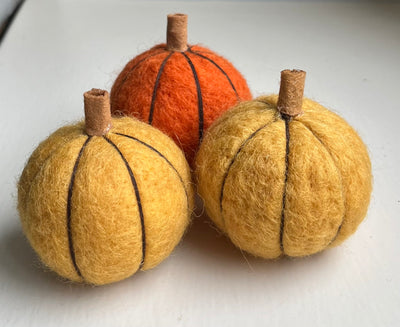 Seasonal Felt Pumpkins (Set of 3)