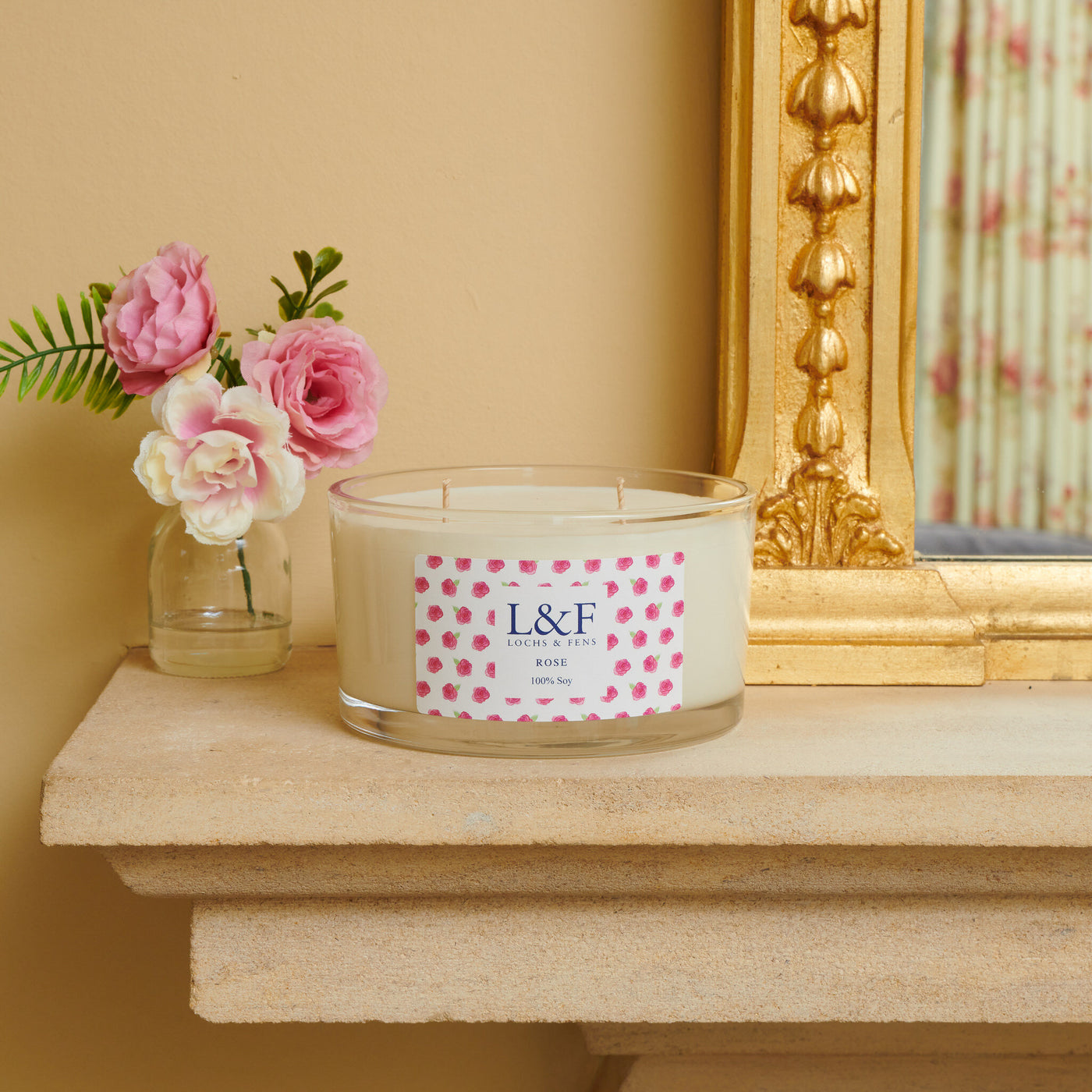 Double wick Soy Candle - Rose