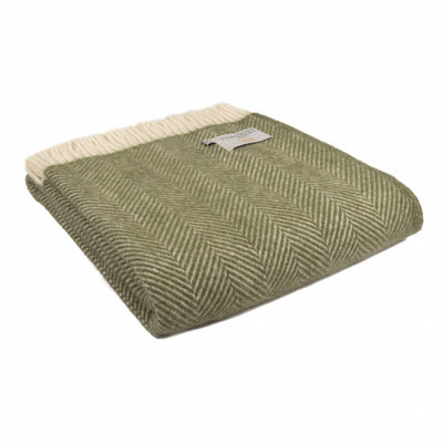 Lambswool Throw - Olive