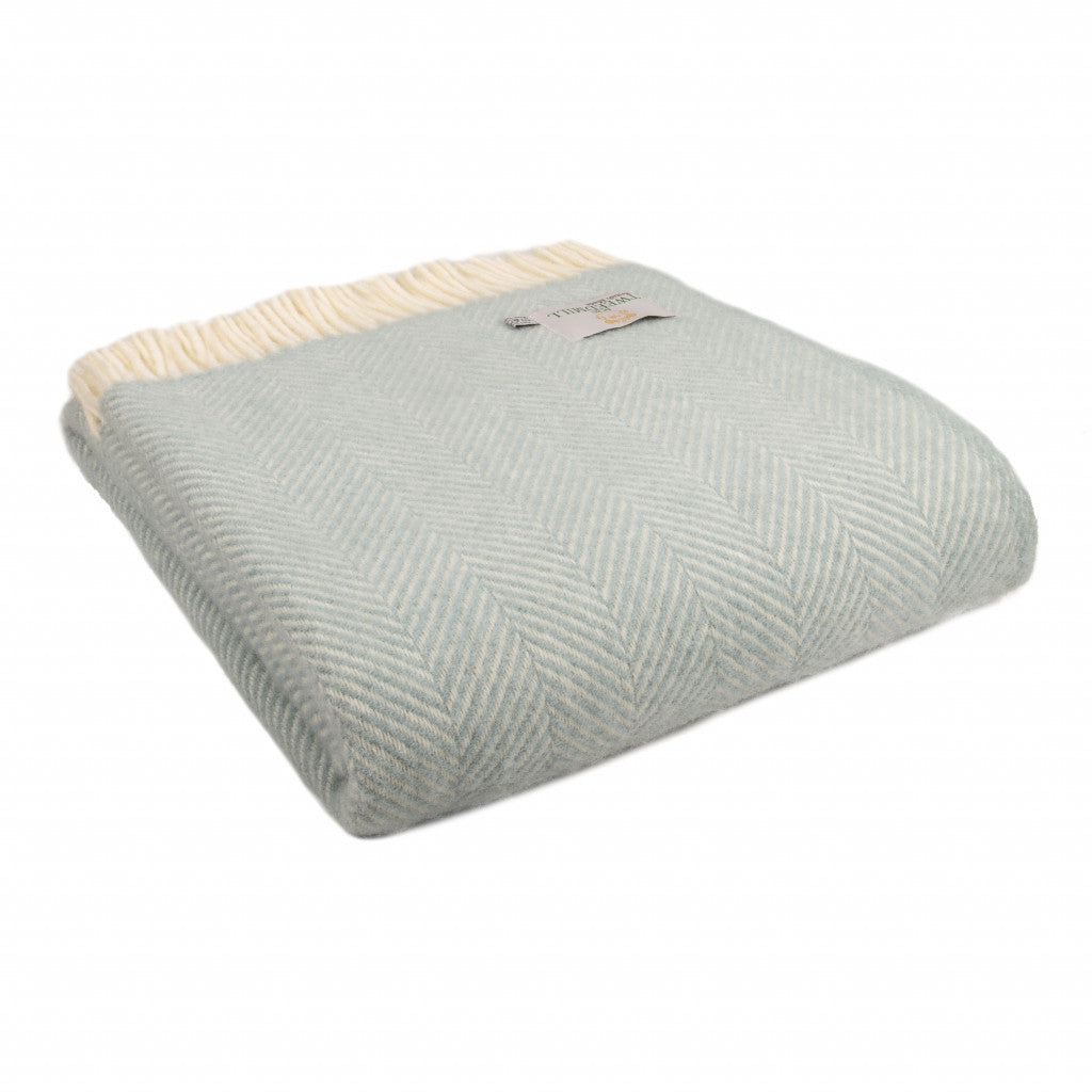 Lambswool Throw - Duck Egg