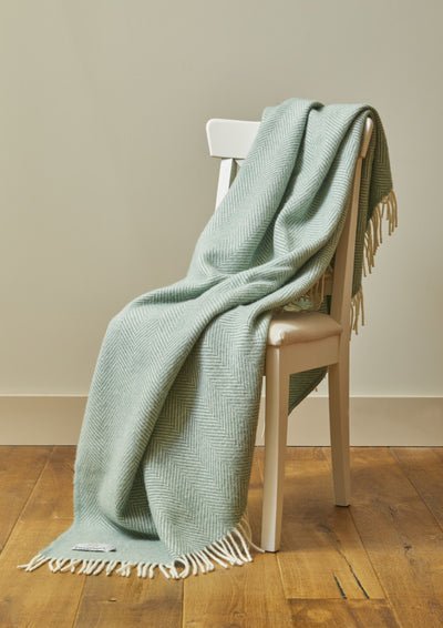 Lambswool Throw - Duck Egg