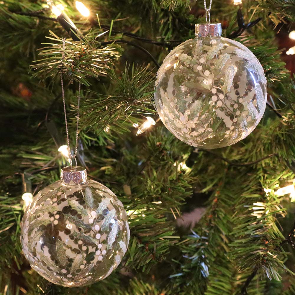 Glass Bauble - Holly