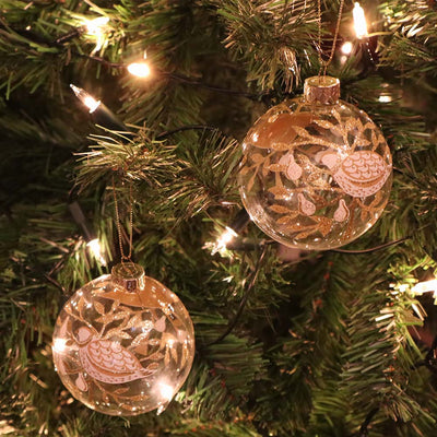 Glass Bauble - Golden Partridge