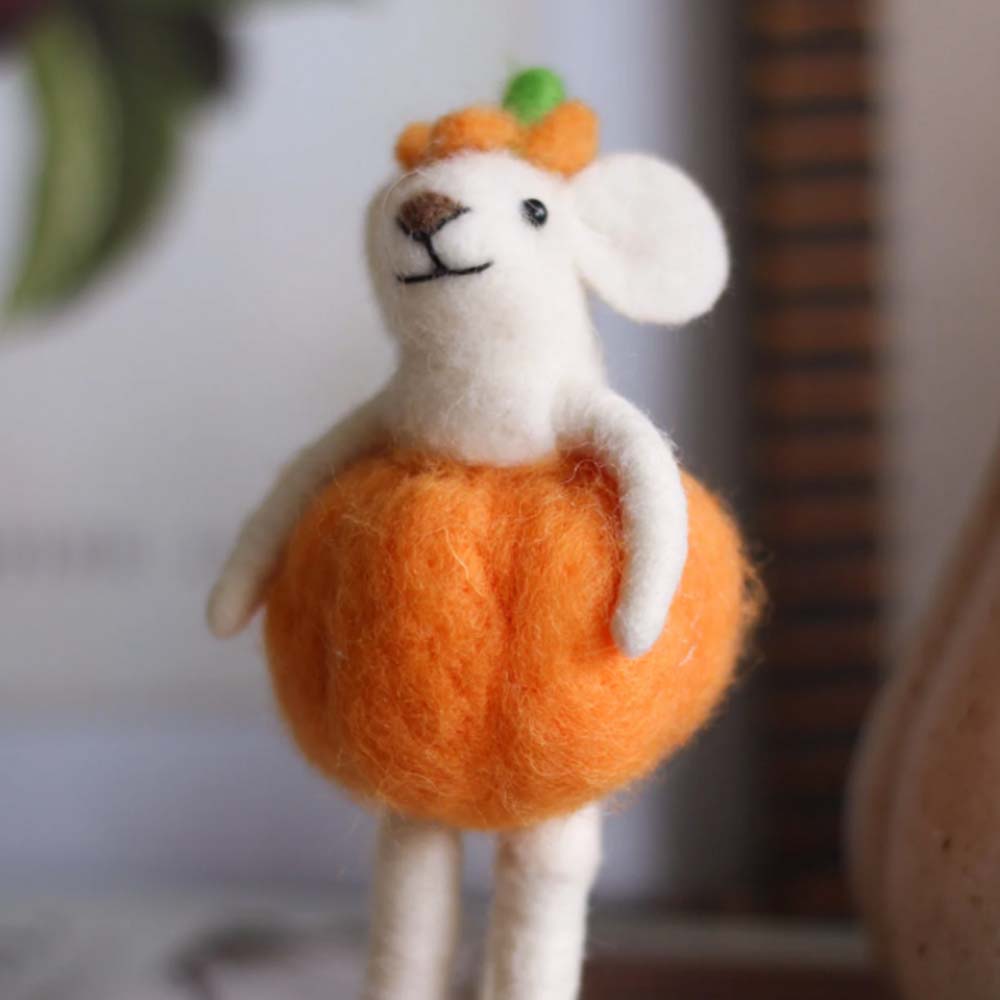 Mouse in a Pumpkin Decoration
