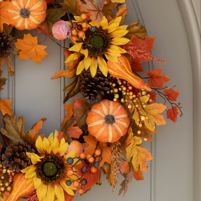 Autumn Sunflower & Pumpkin Wreath