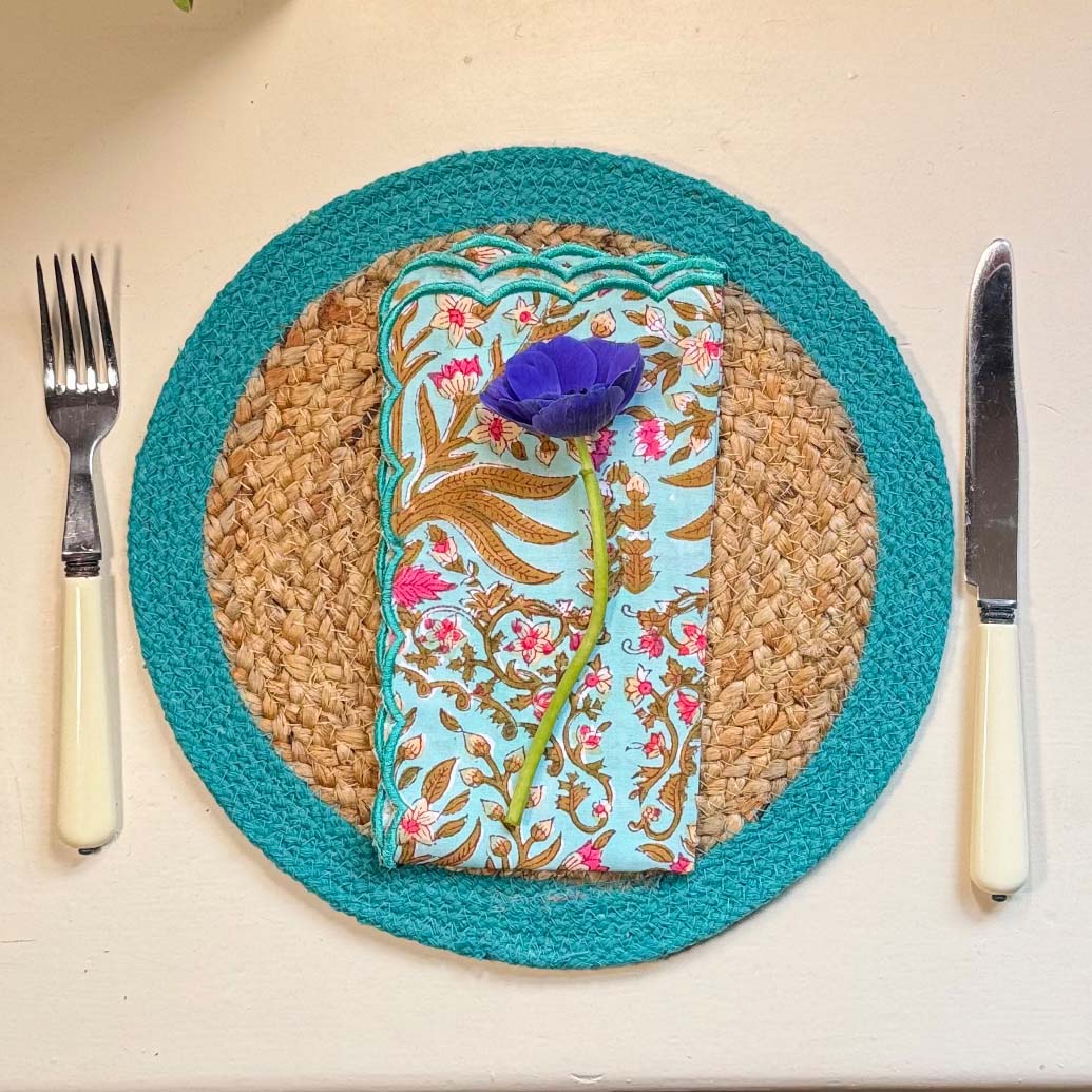 Seagrass Placemats - Teal (set of 4)