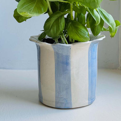 Stripy Planter - Blue