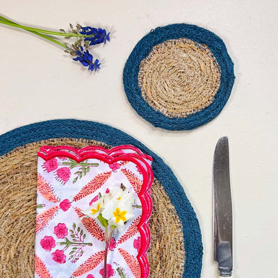 Seagrass Coasters - Blue (Set of 4)