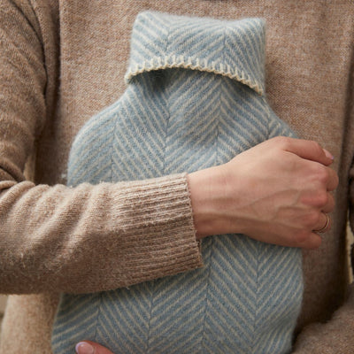 Wool Hot Water Bottle - Duck Egg