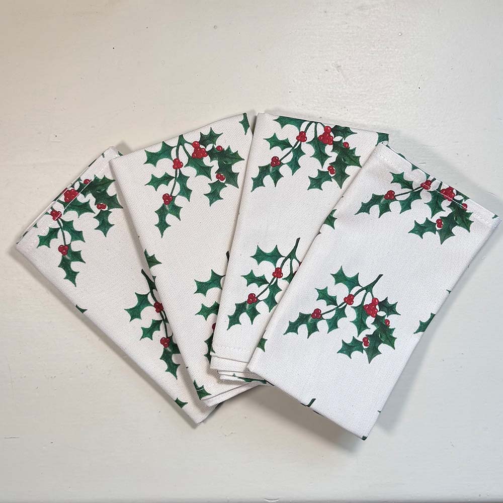 Christmas Napkins (set of 4) - Holly