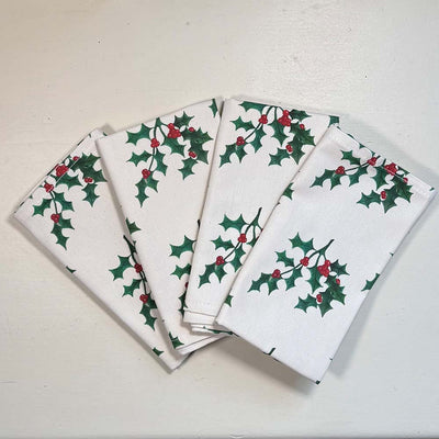 Christmas Napkins (set of 4) - Holly