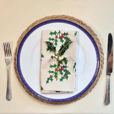 Christmas Napkins (set of 4) - Holly