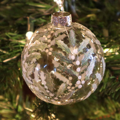Glass Bauble - Holly