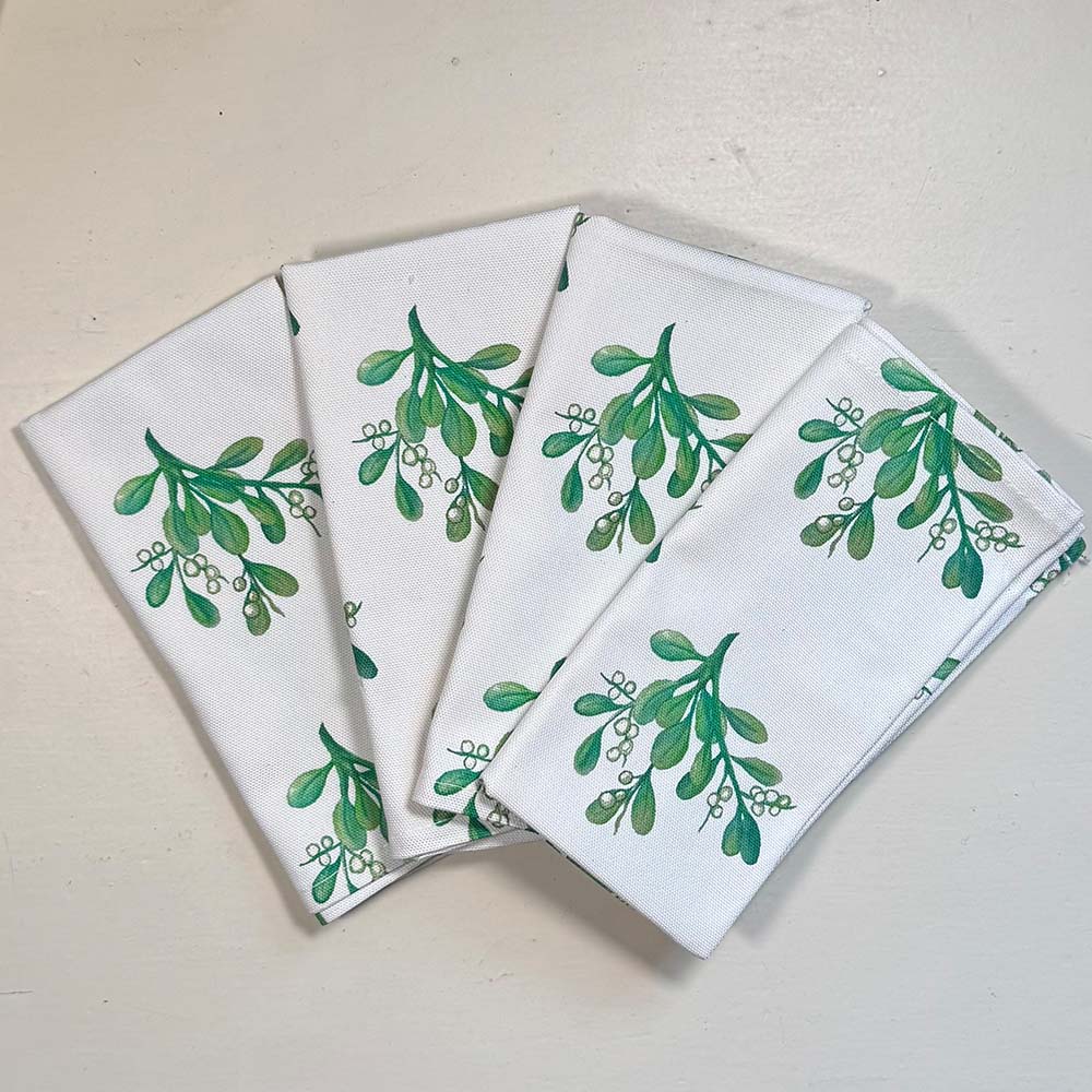 Christmas Napkins (set of 4) - Mistletoe