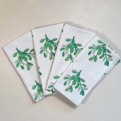 Christmas Napkins (set of 4) - Mistletoe