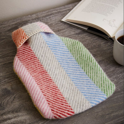 Wool Hot Water Bottle - Rainbow Stripe
