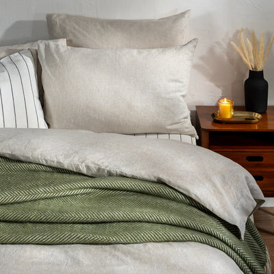 Lambswool Throw - Olive