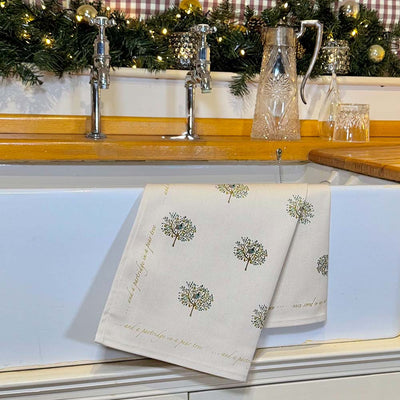 Christmas Tea Towel - Partridge in A Pear Tree