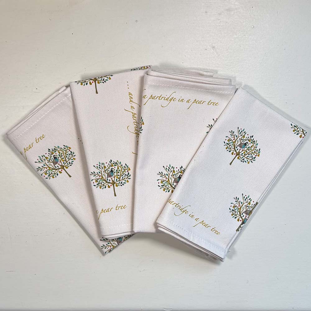 Christmas Napkins (Set of 4) - Partridge in a Pear Tree
