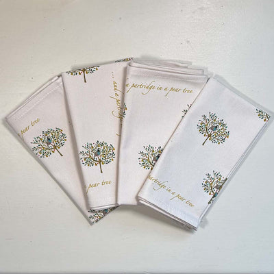 Christmas Napkins (Set of 4) - Partridge in a Pear Tree