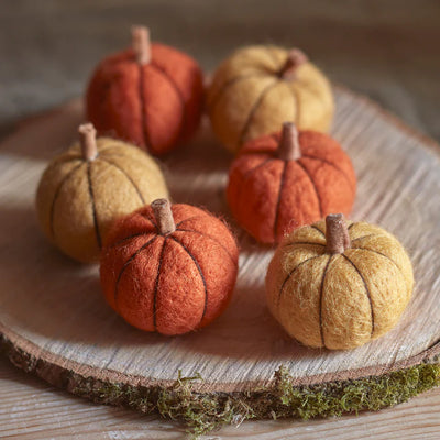 Autumnal Felt Pumpkins (Set of 3)