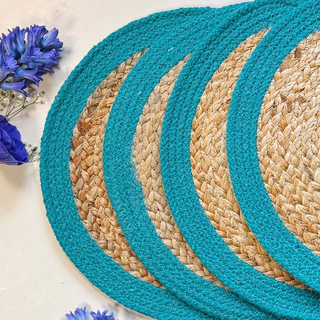 Seagrass Placemats - Teal (set of 4)