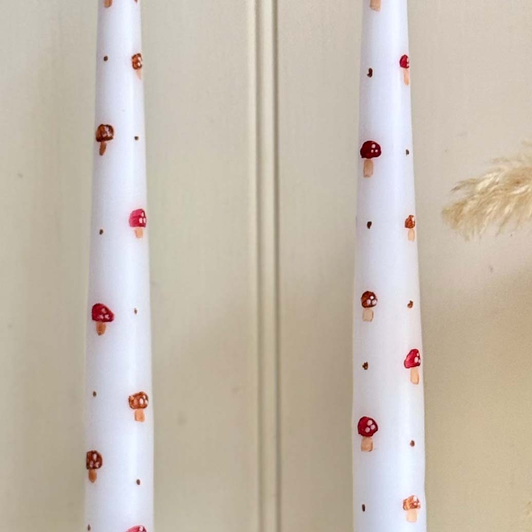 Hand Painted Candles - Toadstools