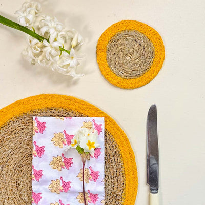 Seagrass Coasters - Yellow (Set of 4)
